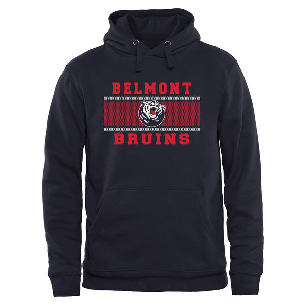 Men NCAA Belmont Bruins Micro Mesh Pullover Hoodie Navy Blue